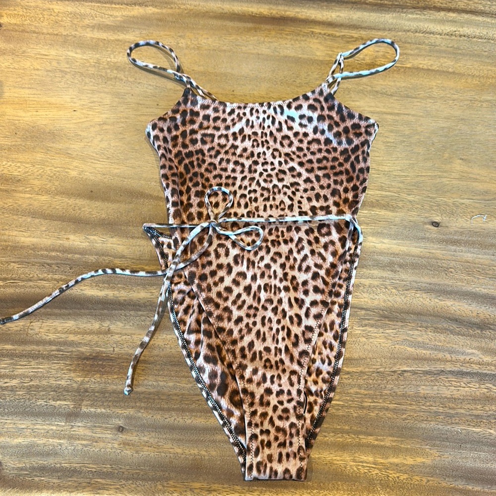 MHB One Piece cheetah print bikini size xs